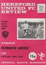 Hereford United v Plymouth Argyle 28-Jan-1978