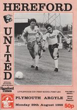 Hereford United v Plymouth Argyle 29-Aug-1988