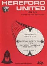 Hereford United v Preston North End 01-Mar-1986