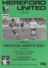 Hereford United v Preston North End 25-Feb-1987