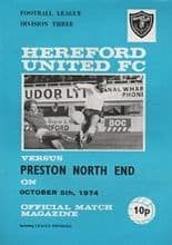Hereford United v Preston North End 05-Oct-1974