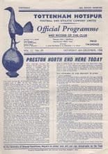 Tottenham Hotspur v Preston North End 06-Dec-1958
