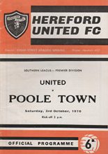 Hereford United v Poole Town 03-Oct-1970