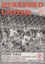 Hereford United v Port Vale 10-Apr-1982
