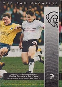 Derby County v Port Vale 11-Mar-1992