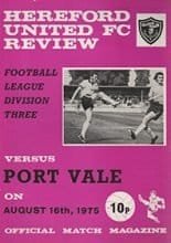 Hereford United v Port Vale 16-Aug-1975