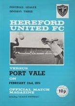 Hereford United v Port Vale 23-Feb-1974