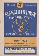 Mansfield Town v Port Vale 28-Sep-1964