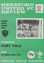 Hereford United v Port Vale 29-Oct-1977