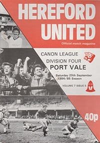 Hereford United v Port Vale 29-Sep-1984
