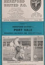 Hereford United v Port Vale 30-Mar-1966