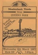 Meadowbank Thistle v Queen's Park 19-Mar-1980