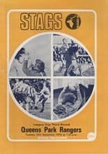 Mansfield Town v Queens Park Rangers 25-Sep-1979
