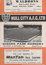 Hull City v Queens Park Rangers 04-Sep-1965
