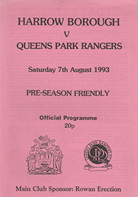 Harrow Borough v Queens Park Rangers 07-Aug-1993