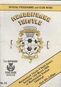 Meadowbank Thistle v Raith Rovers 12-Mar-1988