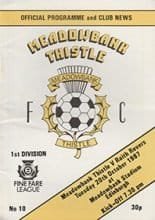 Meadowbank Thistle v Raith Rovers 20-Oct-1987