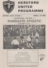 Hereford United v Ramsgate Athletic 12-Apr-1965