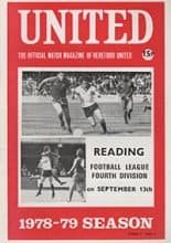 Hereford United v Reading 13-Sep-1978