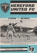 Hereford United v Reading 19-Aug-1972