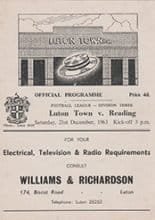 Luton Town v Reading 21-Dec-1963
