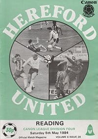 Hereford United v Reading 05-May-1984