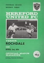 Hereford United v Rochdale 03-Apr-1974