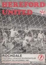 Hereford United v Rochdale 05-Dec-1981