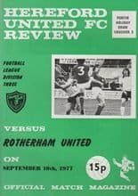 Hereford United v Rotherham United 10-Sep-1977