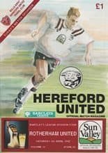 Hereford United v Rotherham United 04-Apr-1992
