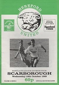 Hereford United v Scarborough 18-Oct-1989