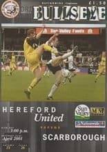 Hereford United v Scarborough 21-Apr-2001
