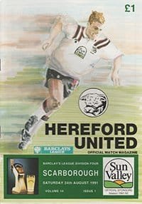 Hereford United v Scarborough 24-Aug-1991