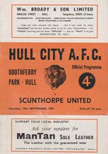 Hull City v Scunthorpe United 19-Sep-1959