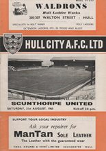 Hull City v Scunthorpe United 21-Aug-1965