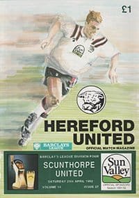 Hereford United v Scunthorpe United 25-Apr-1992