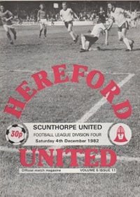 Hereford United v Scunthorpe United 04-Dec-1982