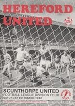 Hereford United v Scunthorpe United 06-Mar-1982