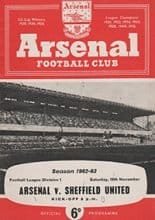 Arsenal v Sheffield United 10-Nov-1962