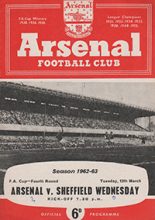 Arsenal v Sheffield Wednesday 12-Mar-1963