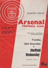 Arsenal v Sheffield Wednesday 28-Dec-1965