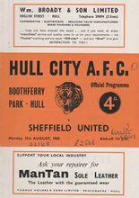 Hull City v Sheffield United 31-Aug-1959
