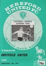 Hereford United v Sheffield United 05-Feb-1977