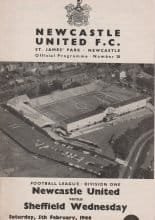 Newcastle United v Sheffield Wednesday 05-Feb-1966