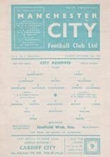 Manchester City Reserves v Sheffield Wednesday Reserves 12-Sep-1960
