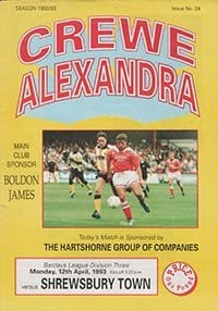 Crewe Alexandra v Shrewsbury Town 12-Apr-1993