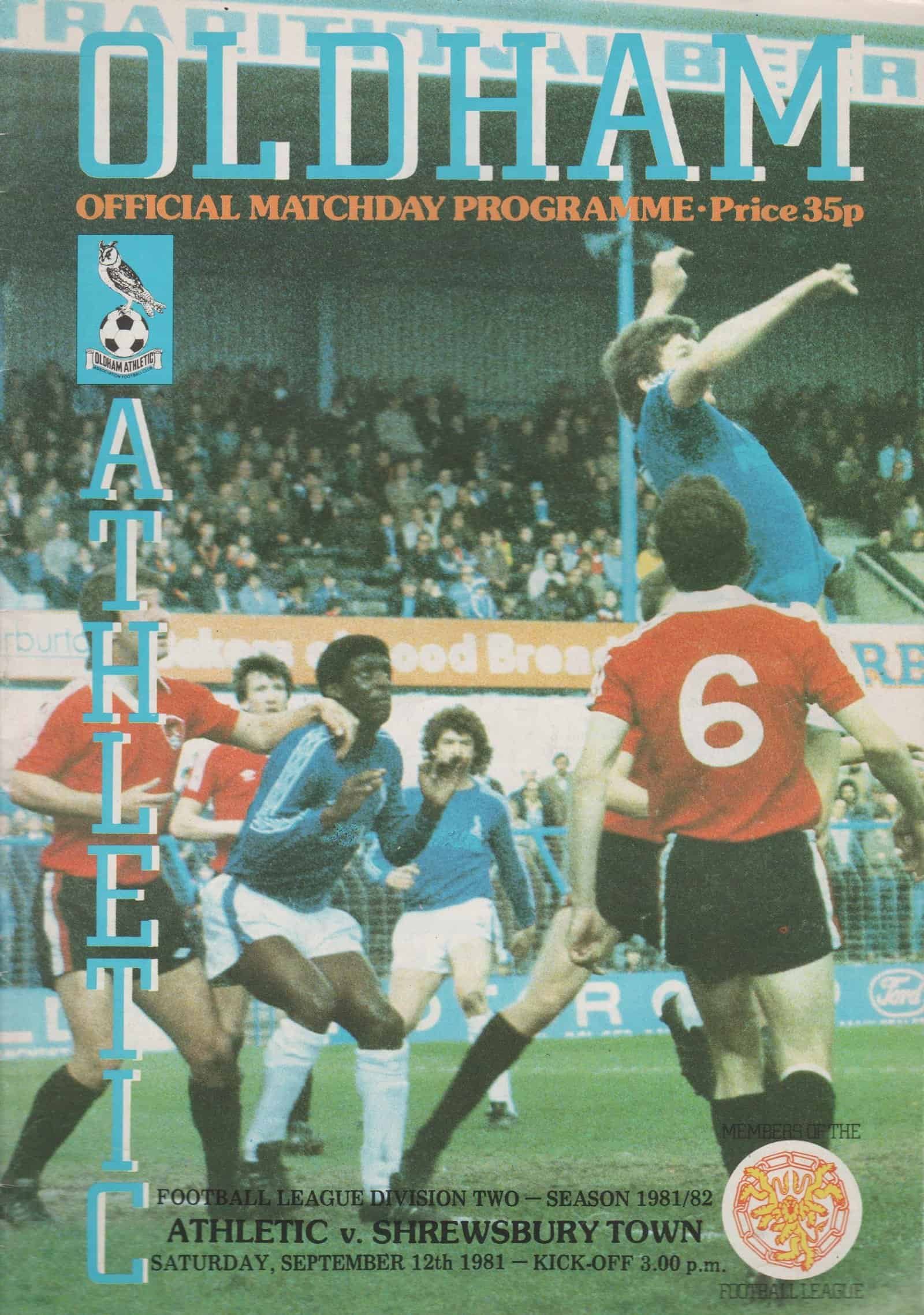 Oldham Athletic v Shrewsbury Town 12-Sep-1981