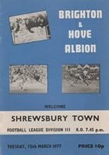 Brighton & Hove Albion v Shrewsbury Town 15-Mar-1977