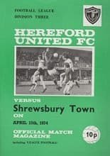Hereford United v Shrewsbury Town 15-Apr-1974
