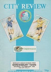 Chester City v Shrewsbury Town 17-Feb-1990